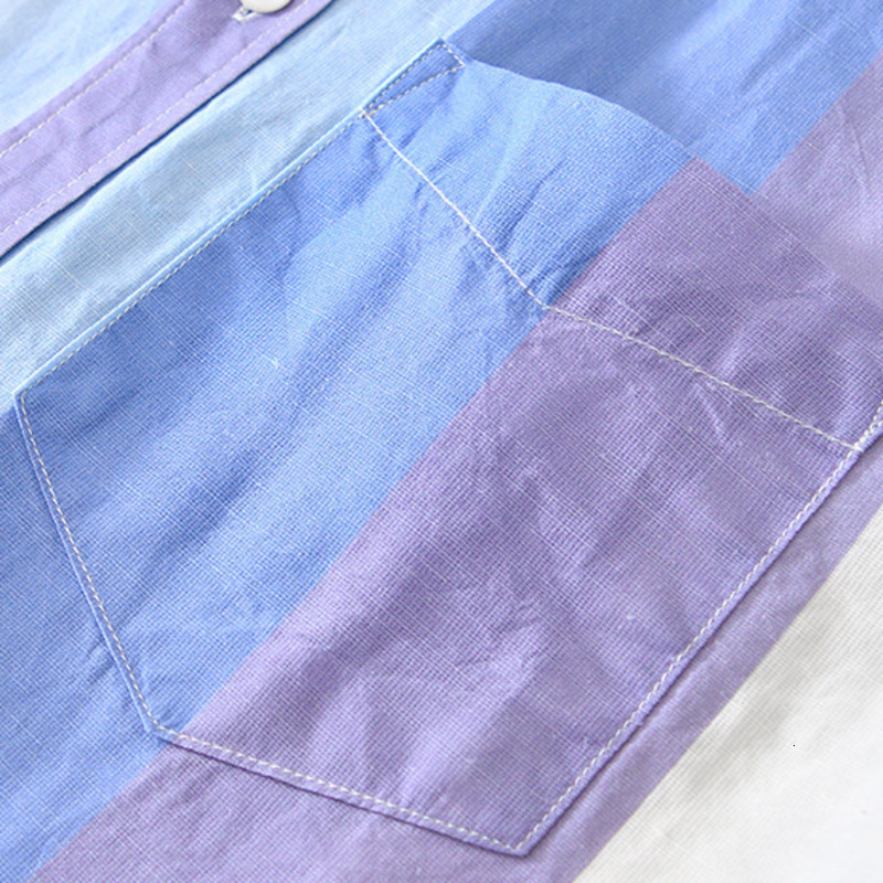 Men's Casual Shirts Men Shirt Casual Colorblock Patchwork Long Sleeve Slim Fit Linen Cotton Shirts Male Tee Top Holiday Blouse Korean Style 23031