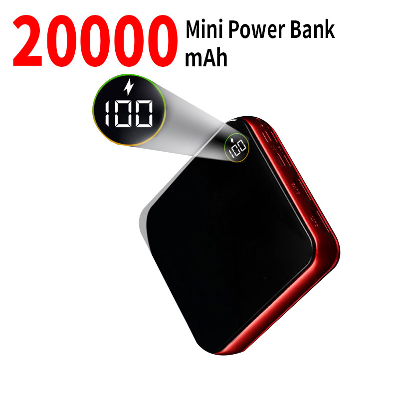 Mini Power Bank 20000mAh Fast Charging Portable External Charger 2USB Digital Display External Battery for iPhone Xiaomi HUAWEI
