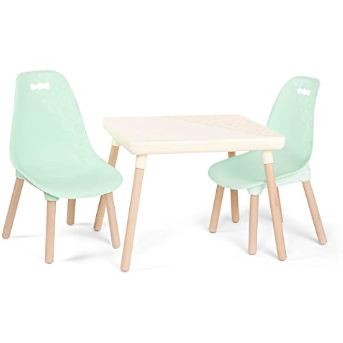 B spaces by Battat Kids Furniture Set 1 Craft Table & 2 Kids Chairs with Natural Wooden Legs (Ivory and Mint)
B spaces by Battat Kids Furniture Set 1 Craft Table & 2 Kids Chairs with Natural Wooden Legs (Ivory and Mint)