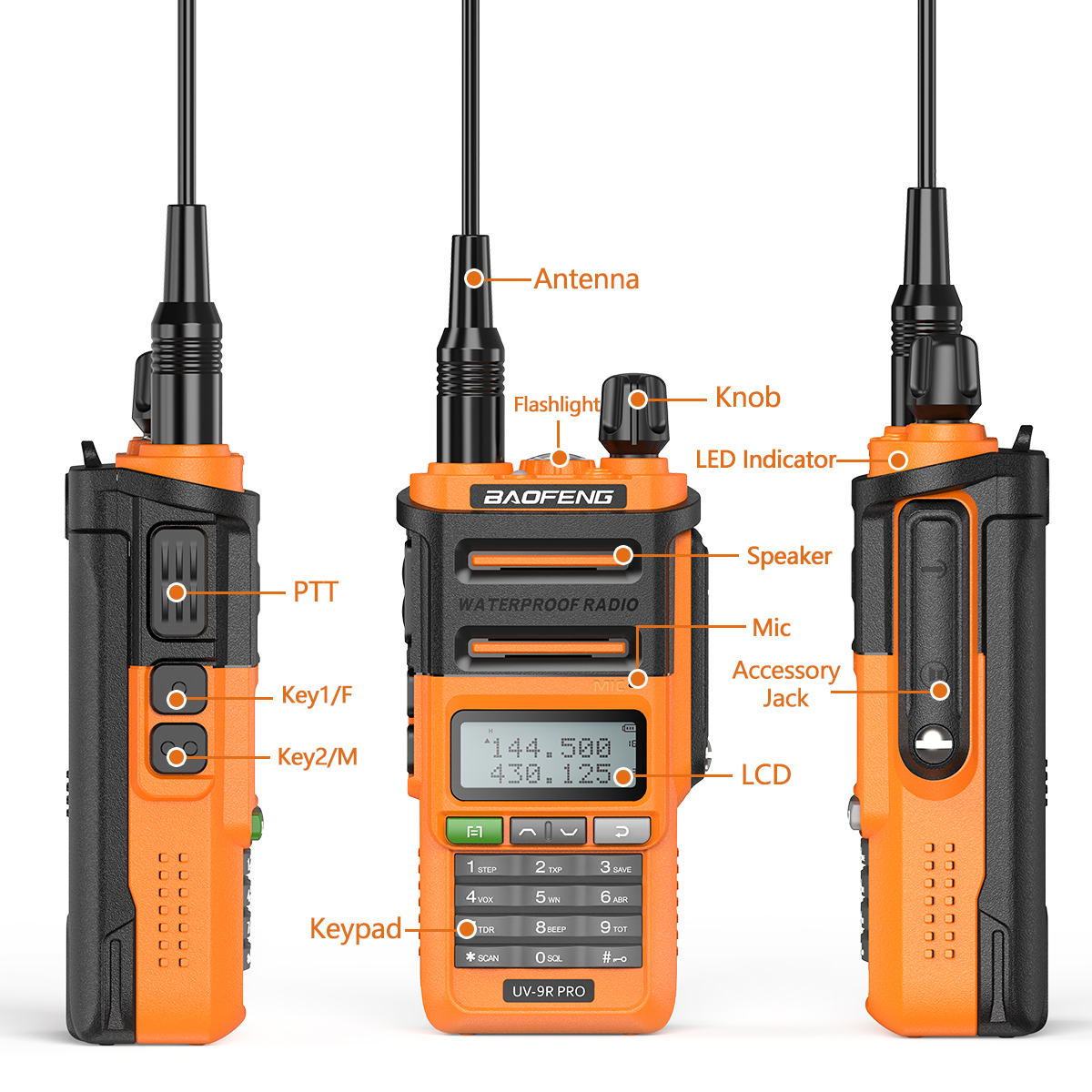 2023 New Baofeng UV-9R Pro Waterproof IP68 Walkie Talkie High Power CB Ham 30-50 KM Long Range UV-9R Plus Two Way Radio