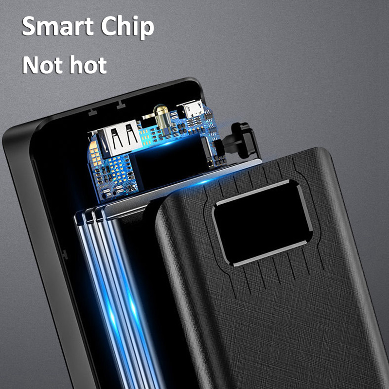 Fast Charging Power Bank 30000mah High Capacity Portable Charger Digital Display External Battery Flashlight for Xiaomi IPhone