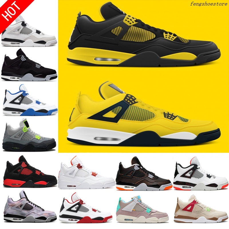 University Blue 4 hommes Femmes 4s Chaussures de basket-ball Thunder White Guava glace Oreo Sail Noir Metallic Purple Black Cat élevé Bred Shimme