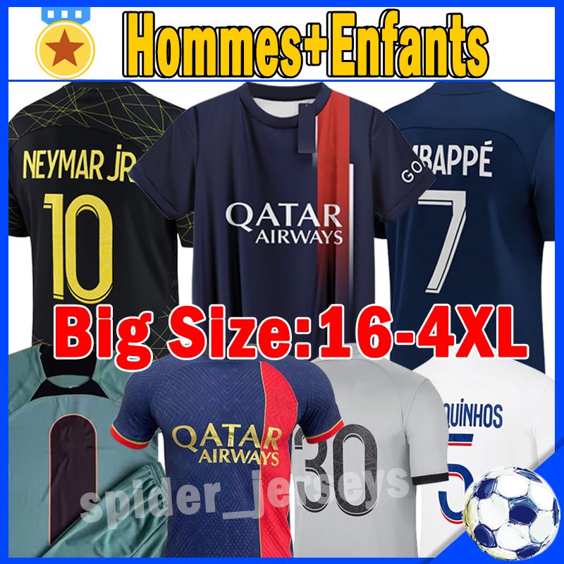 MBAPPE #7 HAKIMI PsGs soccer jerseys 22 23 24 SERGIO RAMOS KIMPEMBE VERRATTI WIJNALDUM MARQUINHOS Maillots de football shirt 2023 2024 Fans Player version kids kits, Bali 22-23 fourth kits+socks
MBAPPE #7 HAKIMI PsGs soccer jerseys 22 23 24 SERGIO RAMOS KIMPEMBE VERRATTI WIJNALDUM MARQUINHOS Maillots de football shirt 2023 2024 Fans Player version kids kits, Bali 22-23 fourth kits+socks