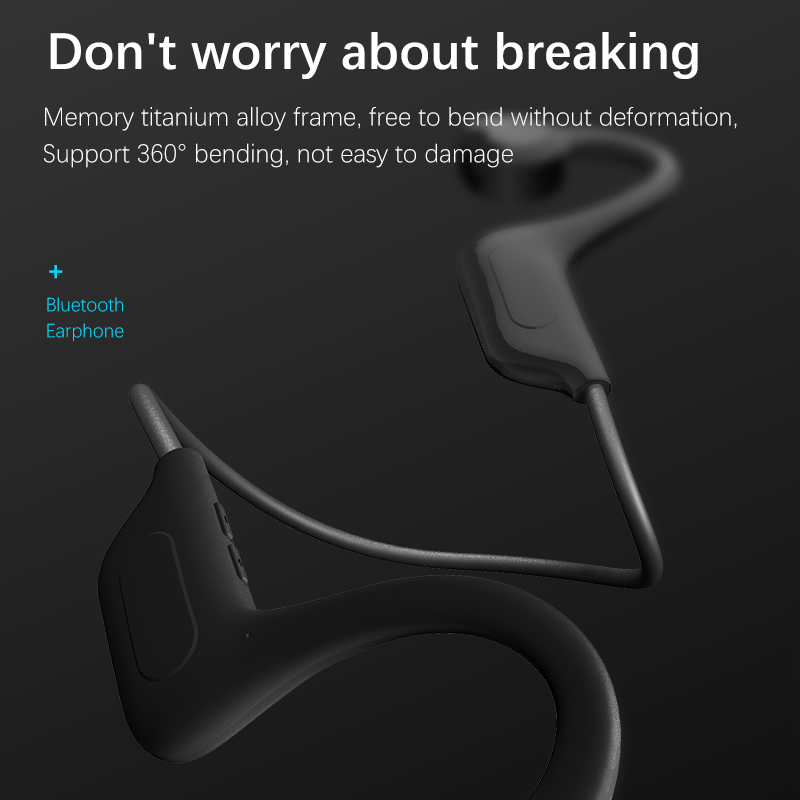 VG-02 Wireless Blutooth Headsets Bone Conduction BT Waterproof Noise Reduction Stereo Sports 360 Bend At Will Music Headphones