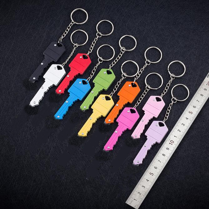 Mini Folding Knife Keychains 10 Colors Defense Key chain Key Shape Pocket Fruit Knifes Multifunctional Tool Self-defense Keychains
Mini Folding Knife Keychains 10 Colors Defense Key chain Key Shape Pocket Fruit Knifes Multifunctional Tool Self-defense Keychains