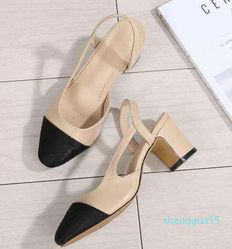 Dress Shoes Fashion Color Matching High Heels Slingbacks Chunky Heeled Sandals Flat Pumps 220302 77, Apricot flat heel 2cm
Dress Shoes Fashion Color Matching High Heels Slingbacks Chunky Heeled Sandals Flat Pumps 220302 77, Apricot flat heel 2cm