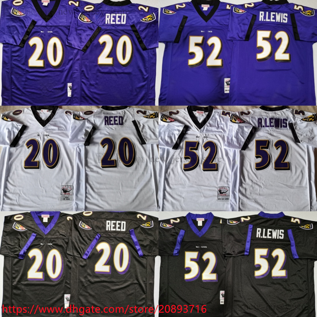 NCAA Mitchell and Ness Vintage Football 52 Ray Lewis Jerseys Retro Stitch 20 Ed Reed Jersey White Black Purple 2000 2004, Aspicture (with team name)
NCAA Mitchell and Ness Vintage Football 52 Ray Lewis Jerseys Retro Stitch 20 Ed Reed Jersey White Black Purple 2000 2004, Aspicture (with team name)
