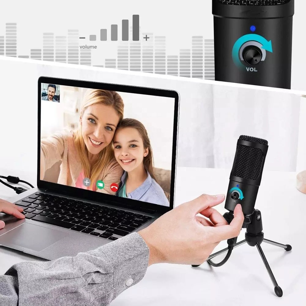 Professional USB Condenser Microphones Micphone for PC Computer Live Laptop Recording Studio Singing Gaming Streaming Mikrofon