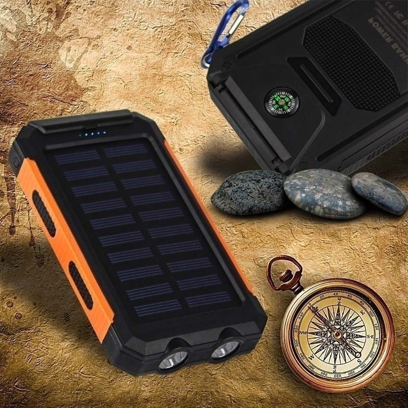 80000mAh Solar Power Bank Portable Waterproof External Battery with SOS LED Light Travel Powerbank for Xiaomi Iphone Samsung