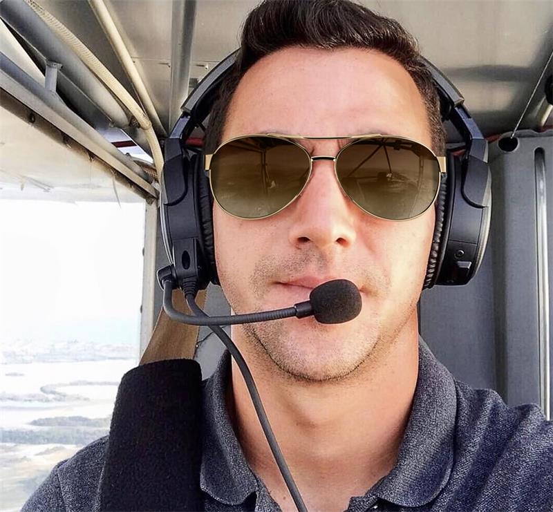 Carfia Polarized Sunglasses for Men - Wrap Around Metal Frame & Italian Acetate Arms Pilot Glasses