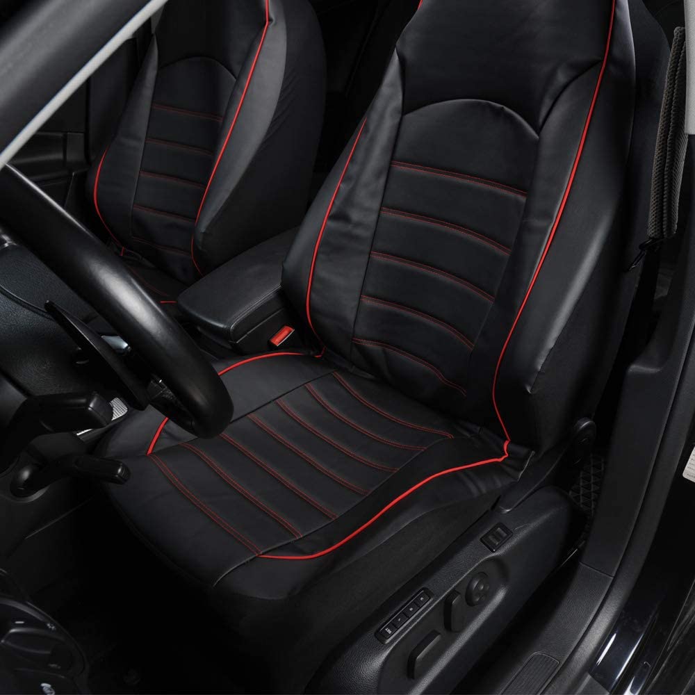 Universal PU Leather Front Car Seat Covers Fashion Style High Back Bucket Auto Seat Cushions Auto Interior Car Seat Protector