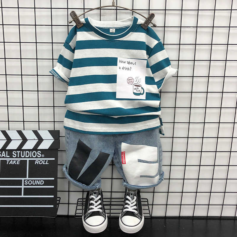 Clothing Sets Short Sleeve Stripe TShirt Denim Suit Summer Baby Boy Year How About A Drink Letter Print Clothes PC Child Tracksuits P, Beige
Clothing Sets Short Sleeve Stripe TShirt Denim Suit Summer Baby Boy Year How About A Drink Letter Print Clothes PC Child Tracksuits P, Beige