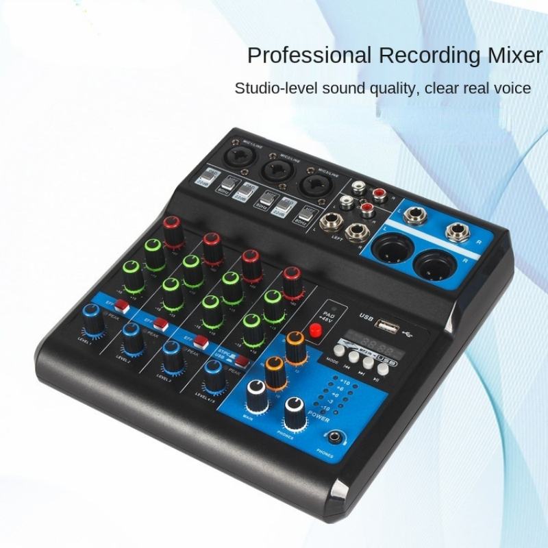 5-channel Professional Mixer Computer Stage Recording USB Sound Card High Low Tone Bluetooth DJ Model Number Certification