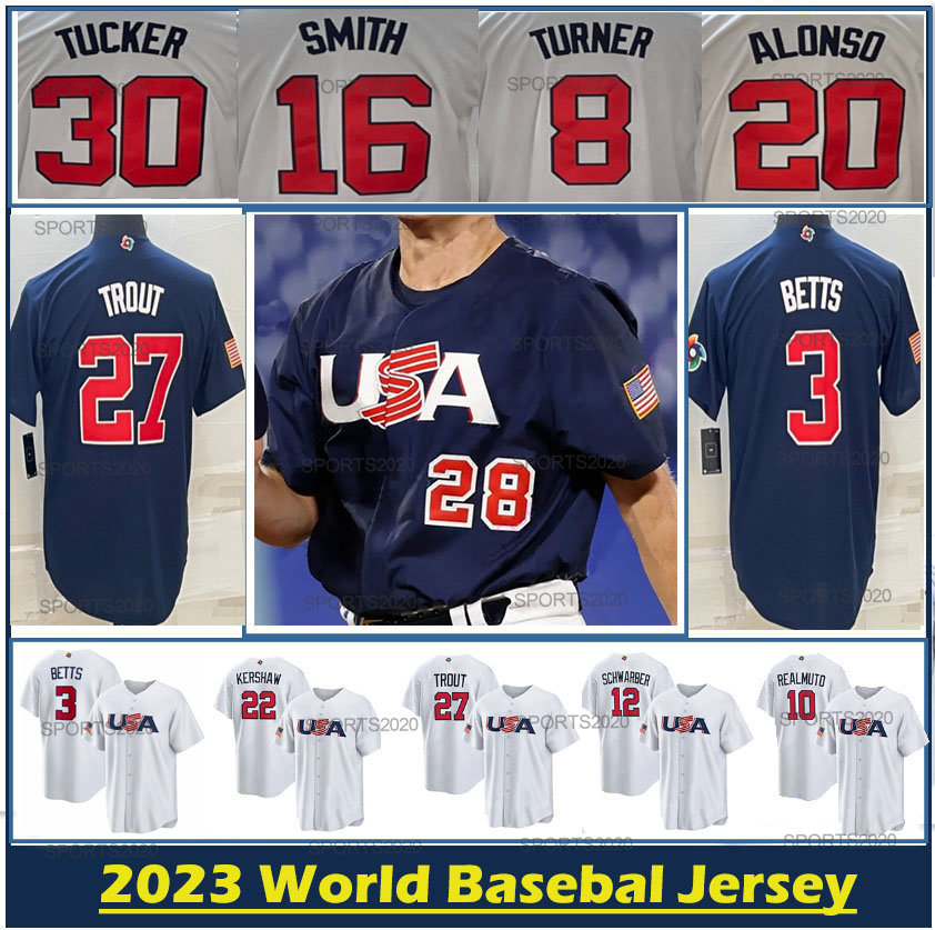 Team USA 2023 World Baseball Classic WBC Baseball Jerseys 27 Mike Trout Nolan Arenado Pete Alonso 12 Kyle Schwarber Tim Anderson 5 Mookie Betts Clayton Men Women, White men
Team USA 2023 World Baseball Classic WBC Baseball Jerseys 27 Mike Trout Nolan Arenado Pete Alonso 12 Kyle Schwarber Tim Anderson 5 Mookie Betts Clayton Men Women, White men