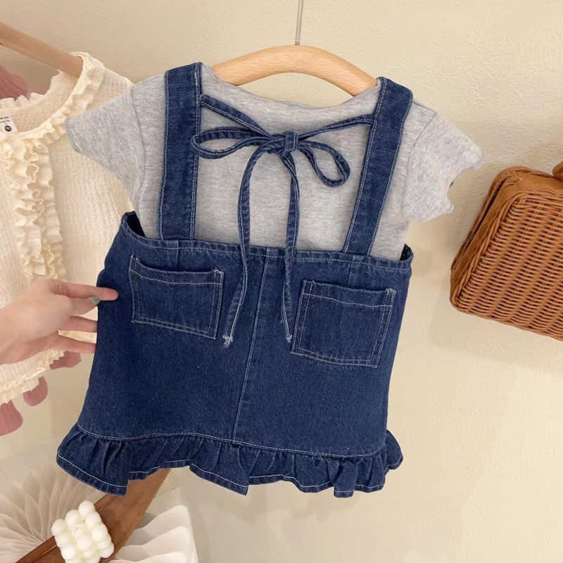 Clothing Sets Summer Girls' Clothing Sets Casual Style Pocket Denim Suspender Dress Short Sleeve Pcs Baby Kids Children Clothes Suit P, Beige
Clothing Sets Summer Girls' Clothing Sets Casual Style Pocket Denim Suspender Dress Short Sleeve Pcs Baby Kids Children Clothes Suit P, Beige