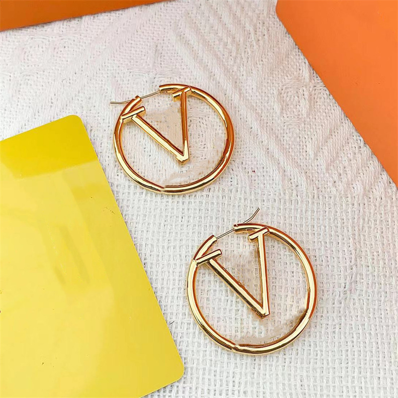 Thick hoop earrings luxury jewelry women trendy boho girls ear studs set silver plated designer earring valentine's day engagement gift for bride sterling silver
