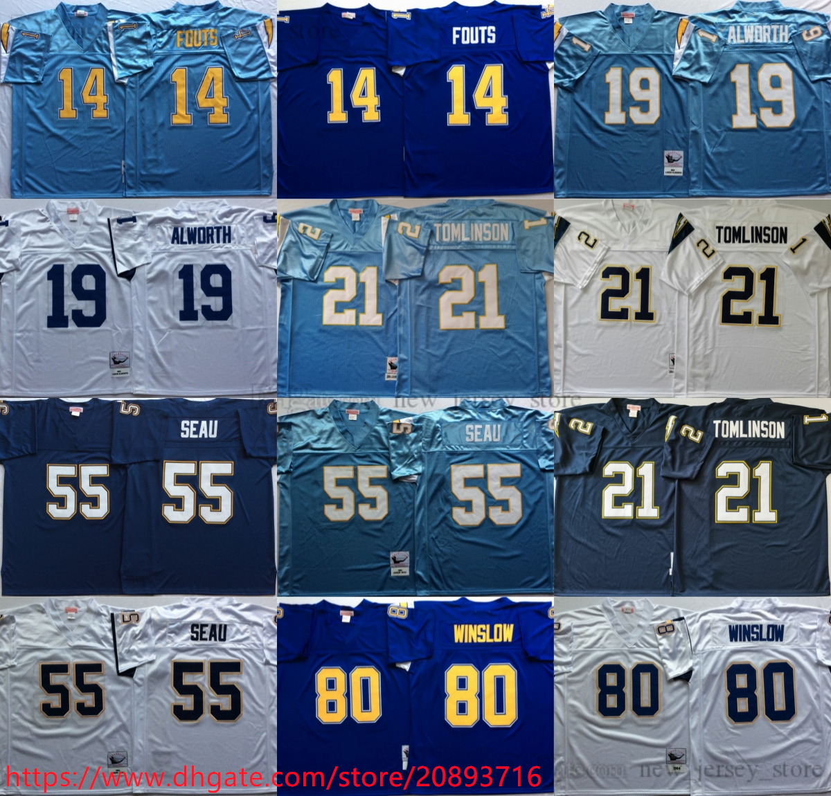 Football Jerseys NCAA Mitchell and Ness Vintage Football 21 LaDainian Tomlinson Jerseys Retro Stitch 55 Junior Seau 14 Dan Fouts 19 Lance Alworth 80 Kellen, Aspicture (with team name)
Football Jerseys NCAA Mitchell and Ness Vintage Football 21 LaDainian Tomlinson Jerseys Retro Stitch 55 Junior Seau 14 Dan Fouts 19 Lance Alworth 80 Kellen, Aspicture (with team name)