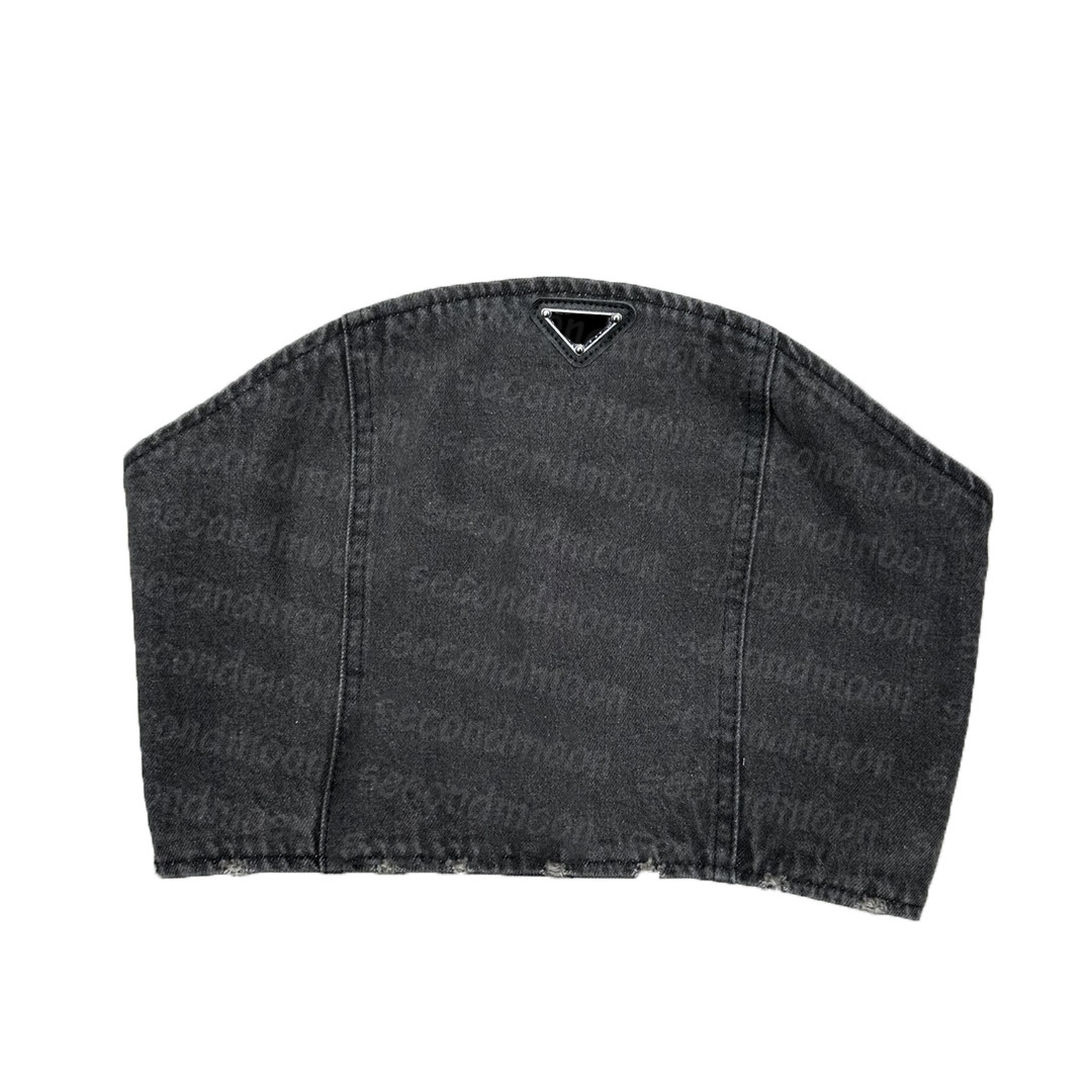 Women Denim Bra Tanks Sexy Strapless Tops Sexy Denim Crop Top Metal Badge Designer Bras Fashion Tops, Black
Women Denim Bra Tanks Sexy Strapless Tops Sexy Denim Crop Top Metal Badge Designer Bras Fashion Tops, Black
