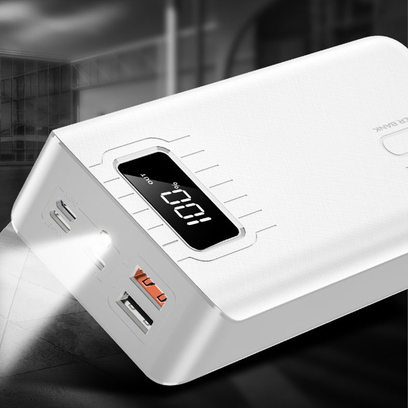 Fast Charging Power Bank 30000mah High Capacity Portable Charger Digital Display External Battery Flashlight for Xiaomi IPhone