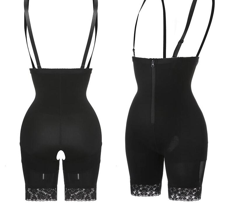 Women Bodysuit Waist Tummy Control Shapewear High Waist Body Shaper Slimmer Butt Lifter Mid-Thigh Open Bust Shapers