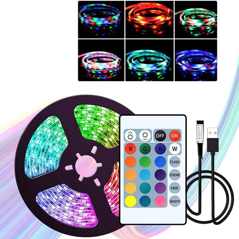1-30M LED Strip Light USB Bluetooth 5050/2835 RGB Lights SMD DC5V Flexible LEDs Lamp Tape Ribbon TV Desktop Screen BackLight Diode D2.5