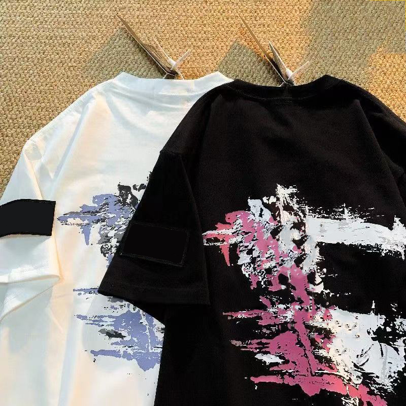 tees brand men's luxury design topstoney T-shirts Quality control 260g cotton water dye printing shirts Loose embroidered couple tees, White
tees brand men's luxury design topstoney T-shirts Quality control 260g cotton water dye printing shirts Loose embroidered couple tees, White