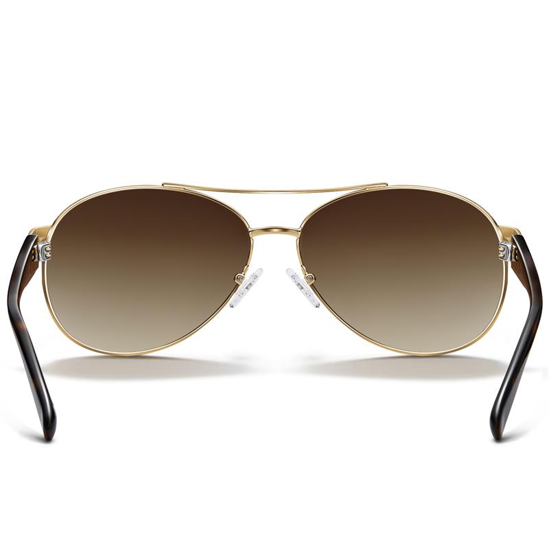 Carfia Polarized Sunglasses for Men - Wrap Around Metal Frame & Italian Acetate Arms Pilot Glasses