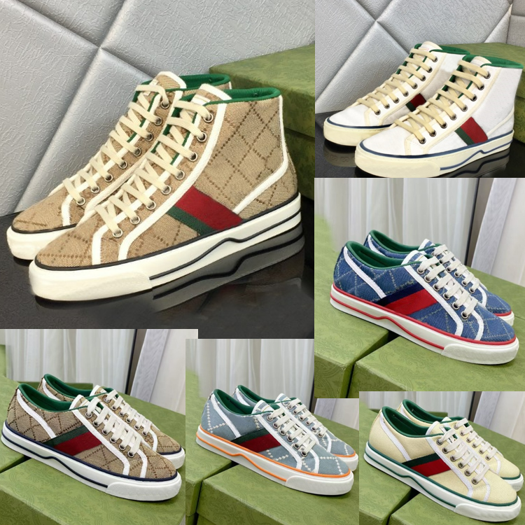 Designer Shoes 1977 Sneaker G Series Mens Women High Low Top Casual Shoe Tennis Shoes Red Black Outdoor Denim Rubber Sole S gucciis guccis gg guccisneakers FS5U