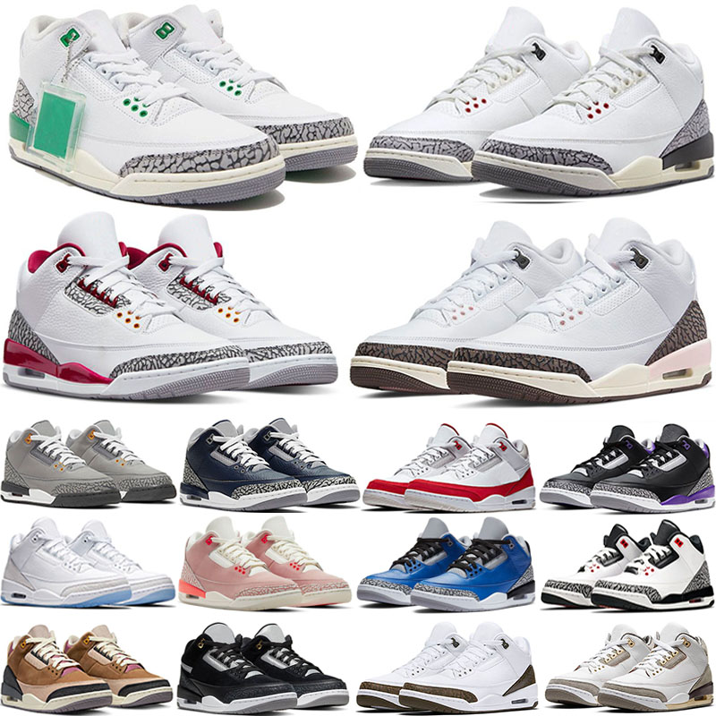 Retro 3 Jumpman 3s Basketball Shoes Cardinal Red Dark Iris Muslin Racer Blue Pine Green Cool Grey Fragment UNC laser Orange Georgetown Men Women Trainers