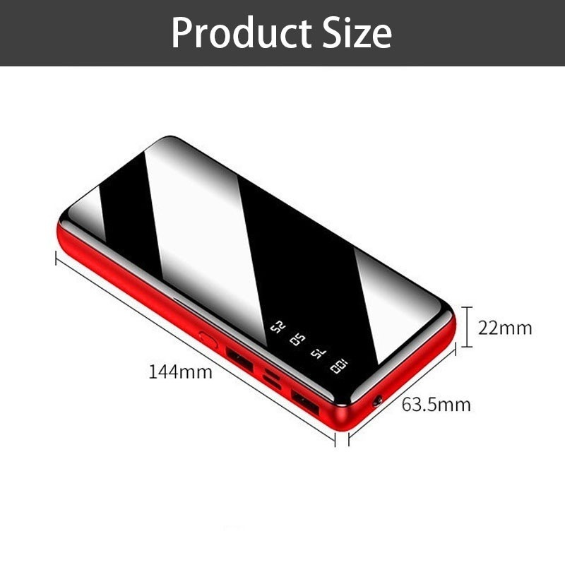 20000mAh Power Bank Digital Display External Battery Charger Fast Charging PowerBank Portable Power Bank Charger for Xiaomi