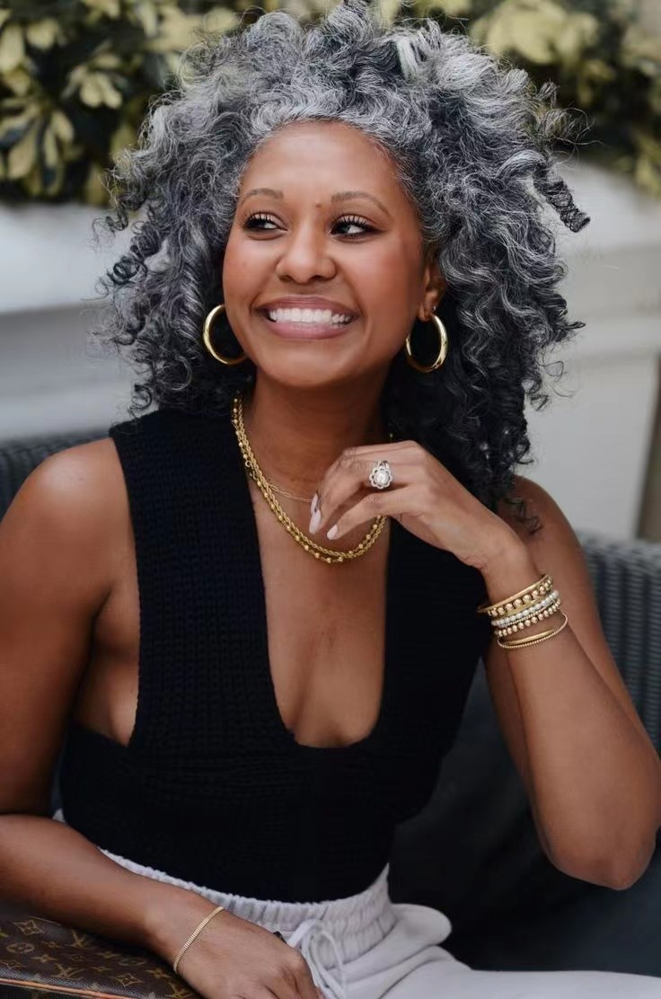 Raw Burmese curly salt & pepper gray color human hair ponytail hair piece extension silver grey highlights striking grey with dark streaks women hairp