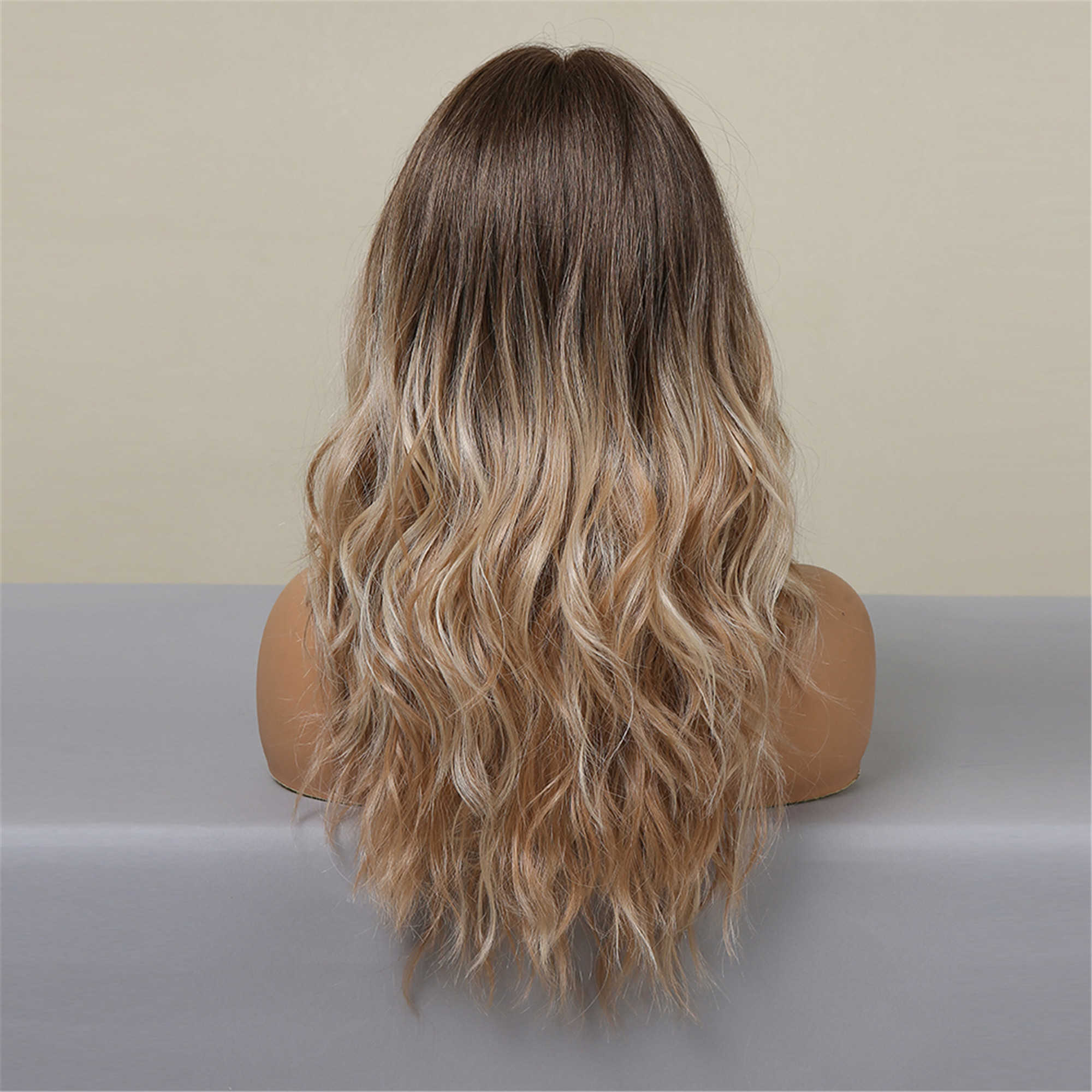 Synthetic Wigs Easihair Ombre Blonde with Highlight Lace Front Wig Long Wavy Natural Synthetic for Women Cosplay Heat Resistant 230227 Hair Wigs