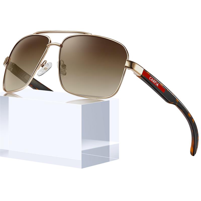 Carfia Polarized Sunglasses for Men Luxury Men Brand Designer Sunglass Attitude Sunglasses Cool Driving Metal Sun glasses