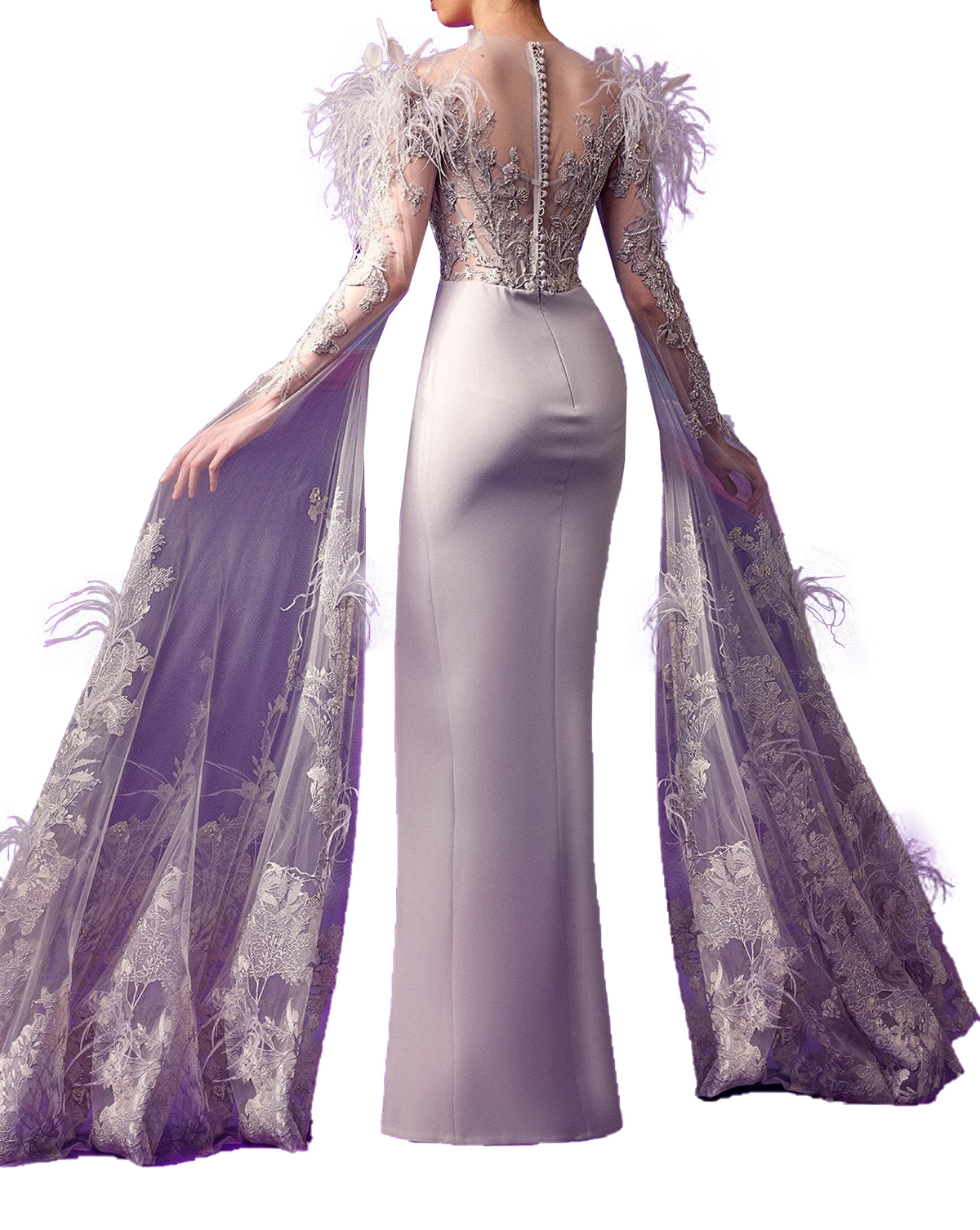 Dresses Mermaid Prom Jewel Long Sleeves Feathers Applicants Or Length Side Split Plus Size Custom Made Party Dress Vestido De Noite