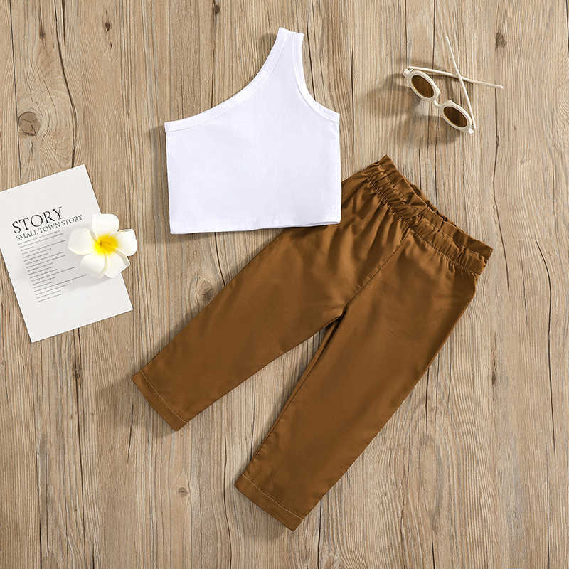 Clothing Sets Kids Girls Summer Clothes Set Baby One Shoulder Sleeveless Tank Tops Long Pants Children Casual Outfits P, White
Clothing Sets Kids Girls Summer Clothes Set Baby One Shoulder Sleeveless Tank Tops Long Pants Children Casual Outfits P, White
