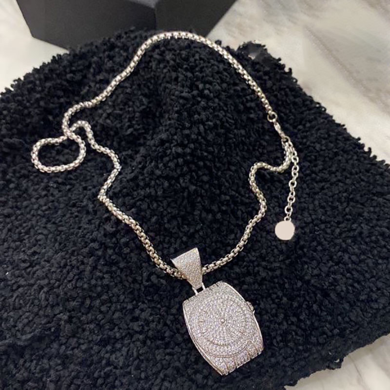 Clock Exquisite Design Pendant Necklaces for Women Full Diamonds Female Necklaces Silver Adjustable Neck Jewelry with Box
Clock Exquisite Design Pendant Necklaces for Women Full Diamonds Female Necklaces Silver Adjustable Neck Jewelry with Box