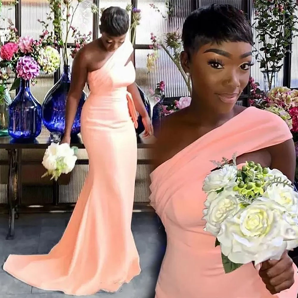Bridesmaid Dresses New Mermaid Trumpet Sleeveless Formal Elastic Satin Prom Party Gown For Weddings Custom Plus Size Zipper Lace Up One-Shoulder
Bridesmaid Dresses New Mermaid Trumpet Sleeveless Formal Elastic Satin Prom Party Gown For Weddings Custom Plus Size Zipper Lace Up One-Shoulder