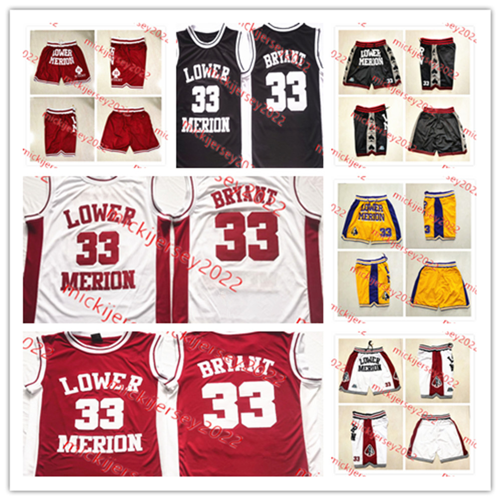 33 Kobe Bryant Lower Merion High School Basketball Jersey And Shorts Mens Stitched Jerseys