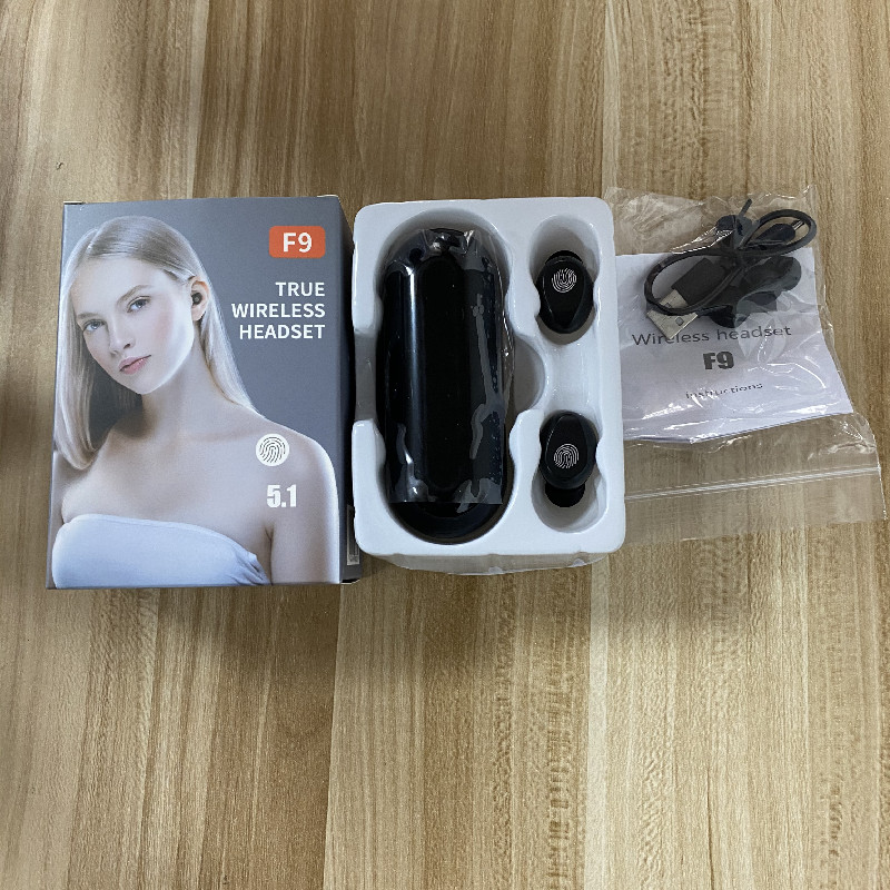 F9 Wireless Bluetooth Headset Ultra Small Mini Sport Stealth 8D Stereo Waterproof Touch Binaural HIF Can Be Used as Power Bank