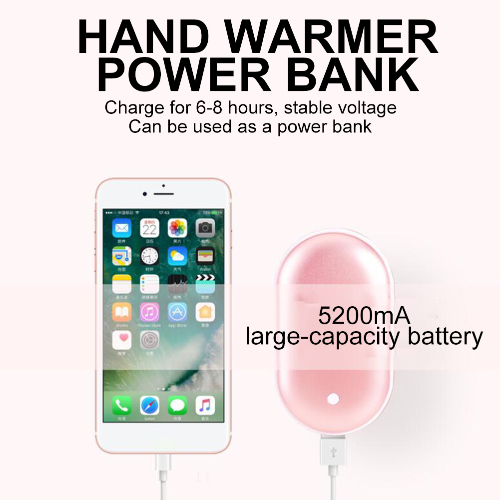 hand warmer power banks 5200mAh Mini Rechargeable heat packs USB Phone Charger Heater Pocket Cartoon Electric Winter Heating Case