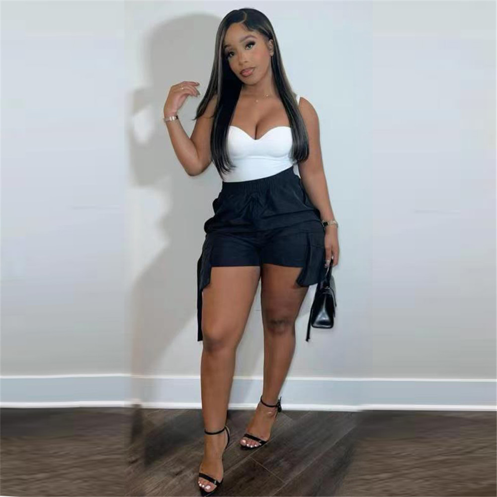 2023 NEW Designer Summer Cargo Shorts Women Clothes High Waist Shorts with Pockets Casual Short Pants Streetwear Clothing Bulk Items Wholesale Lots 94