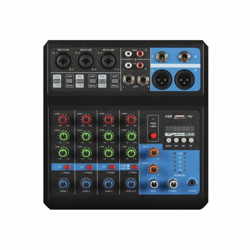 5-channel Professional Mixer Computer Stage Recording USB Sound Card High Low Tone Bluetooth DJ Model Number Certification