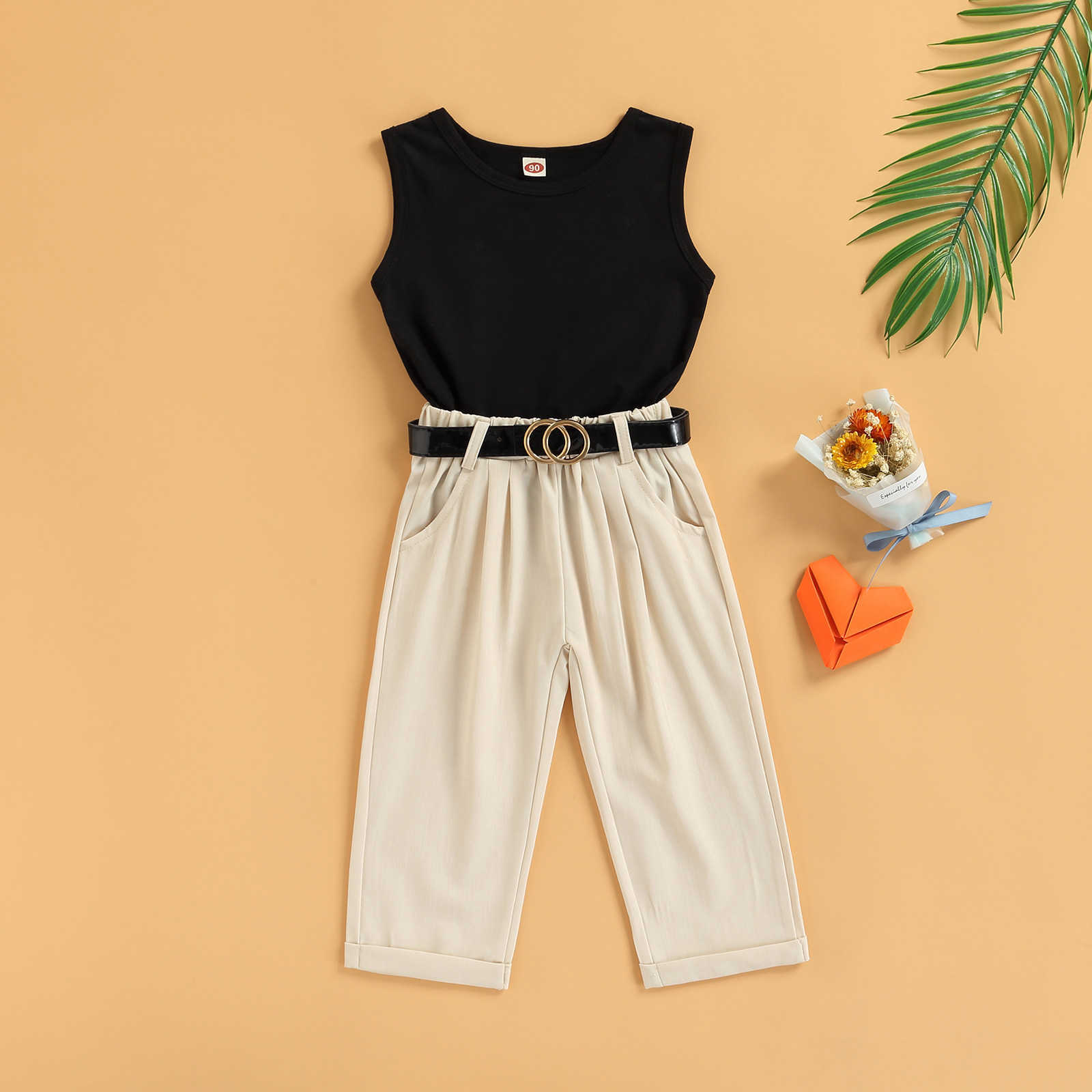 Clothing Sets Free Shipping Summer Kids Clothes Girl Sleeveless Tank Tops Casual Pants with Pockets Waist Belt Outfit Children Girls P, Multi
Clothing Sets Free Shipping Summer Kids Clothes Girl Sleeveless Tank Tops Casual Pants with Pockets Waist Belt Outfit Children Girls P, Multi