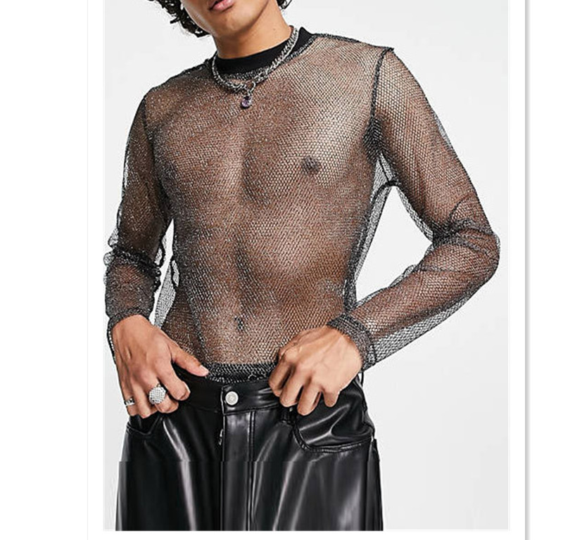 Men' Casual Shirts Mesh long-sleeved drop shoulder perspective t-shirt men' sexy nightwear shiny breathable mesh bottom shirt
Men' Casual Shirts Mesh long-sleeved drop shoulder perspective t-shirt men' sexy nightwear shiny breathable mesh bottom shirt