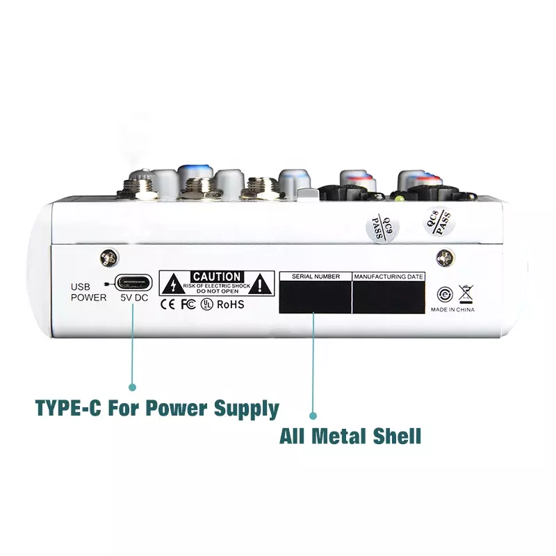 Manchez E4 E7 Mini 4 6 A4 A6 Channel Sound Card Mixer USB Console DJ Karaoke Smartphone Professional Computer Recording 48V DJ