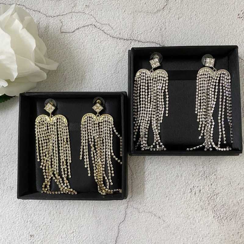 Simple Long Love Tassel Crystal Earrings Gold And Silver Exaggerated Versatile Dress Accessories
Simple Long Love Tassel Crystal Earrings Gold And Silver Exaggerated Versatile Dress Accessories