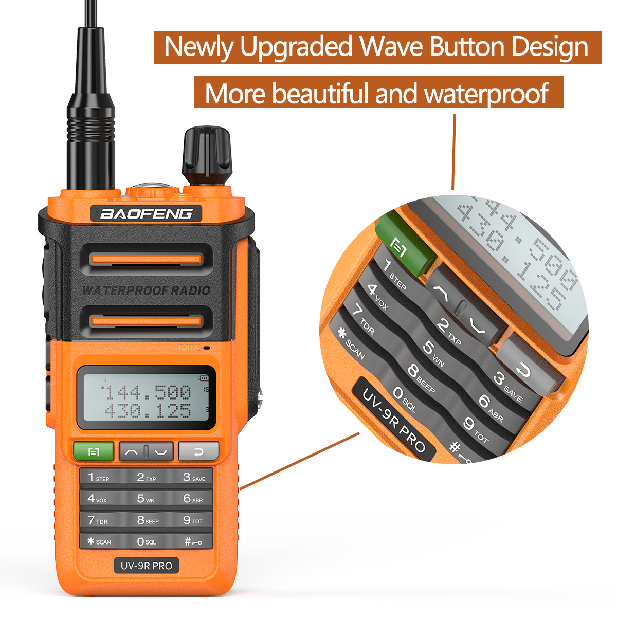 2023 New Baofeng UV-9R Pro Waterproof IP68 Walkie Talkie High Power CB Ham 30-50 KM Long Range UV-9R Plus Two Way Radio