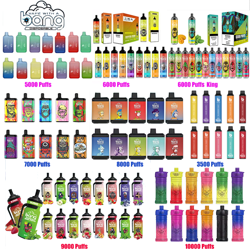 Authentic Bang Bar Disposable E cigarette vape pen BC5000 ,XXL 6000 King 7000 puffs 8000 9000 10k puff Recharge vapor devices
Authentic Bang Bar Disposable E cigarette vape pen BC5000 ,XXL 6000 King 7000 puffs 8000 9000 10k puff Recharge vapor devices