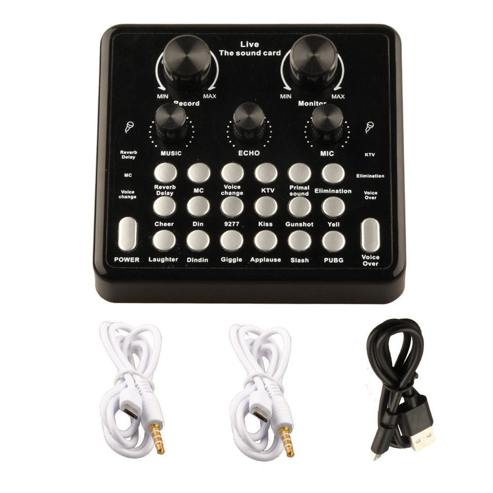 V8 Live Sound Card USB Charging With Music ECHO MIC Function Can Be Connected To Mobile Phone Headset Microphone Computer Tablet
