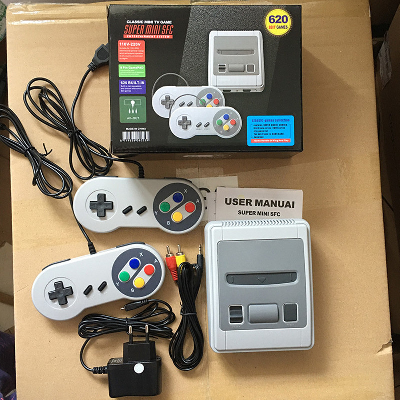 Nostalgic Host Mini Classic Retro Game Players 8 Bit 620 TV Video Game Console For SNES Games Consoles AV Output With Retail Packing Dropshipping